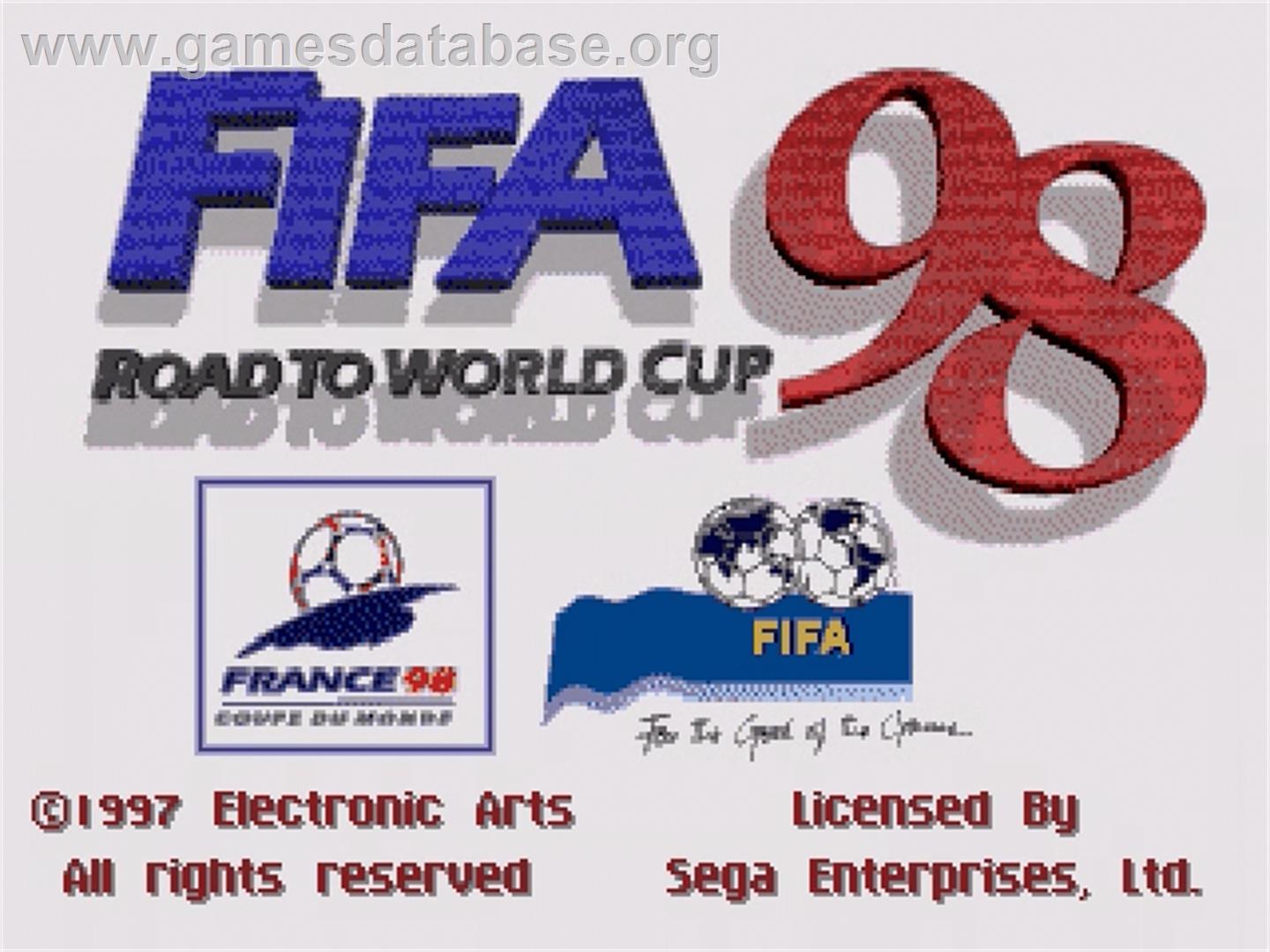 Fifa Road To World Cup 98 - Sega Genesis - Artwork - Title Screen