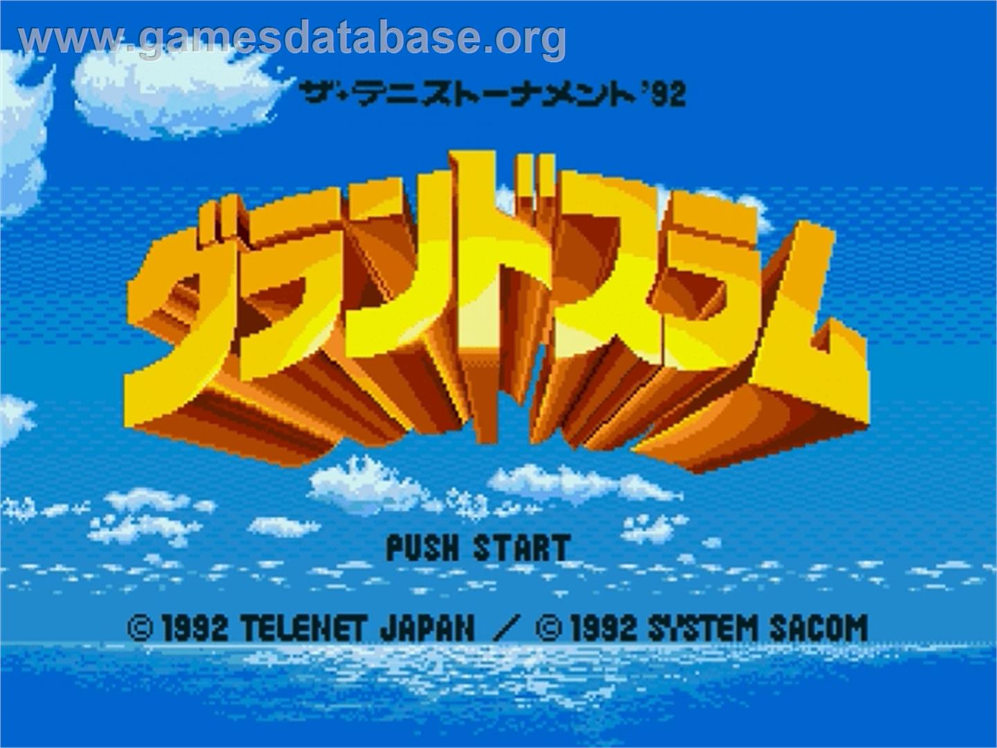 Grandslam - The Tennis Tournament '92 - Sega Genesis - Artwork - Title Screen