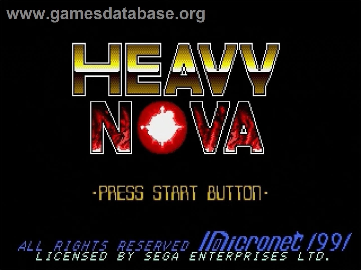 Heavy Nova - Sega Genesis - Artwork - Title Screen