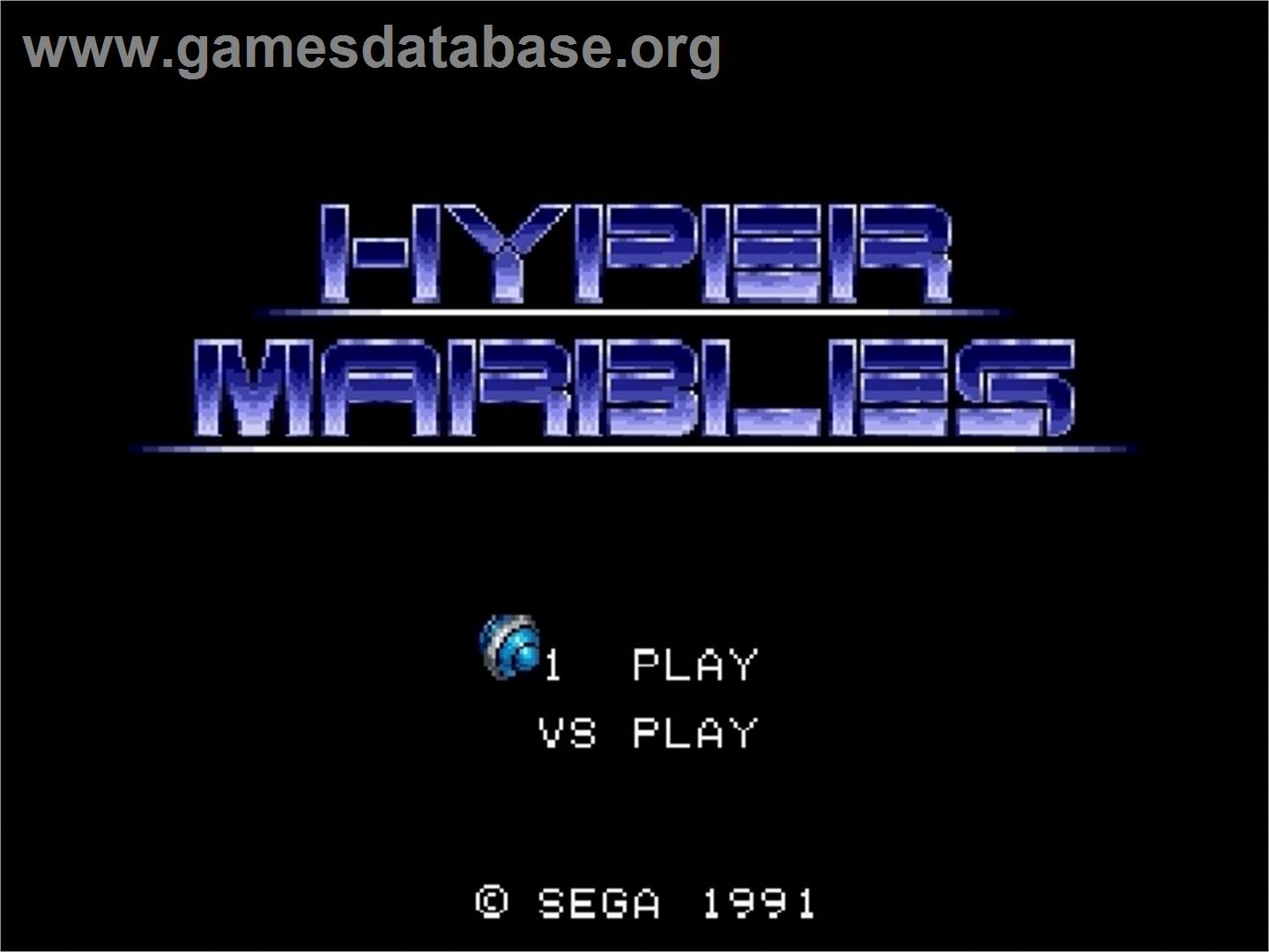 Hyper Marbles - Sega Genesis - Artwork - Title Screen
