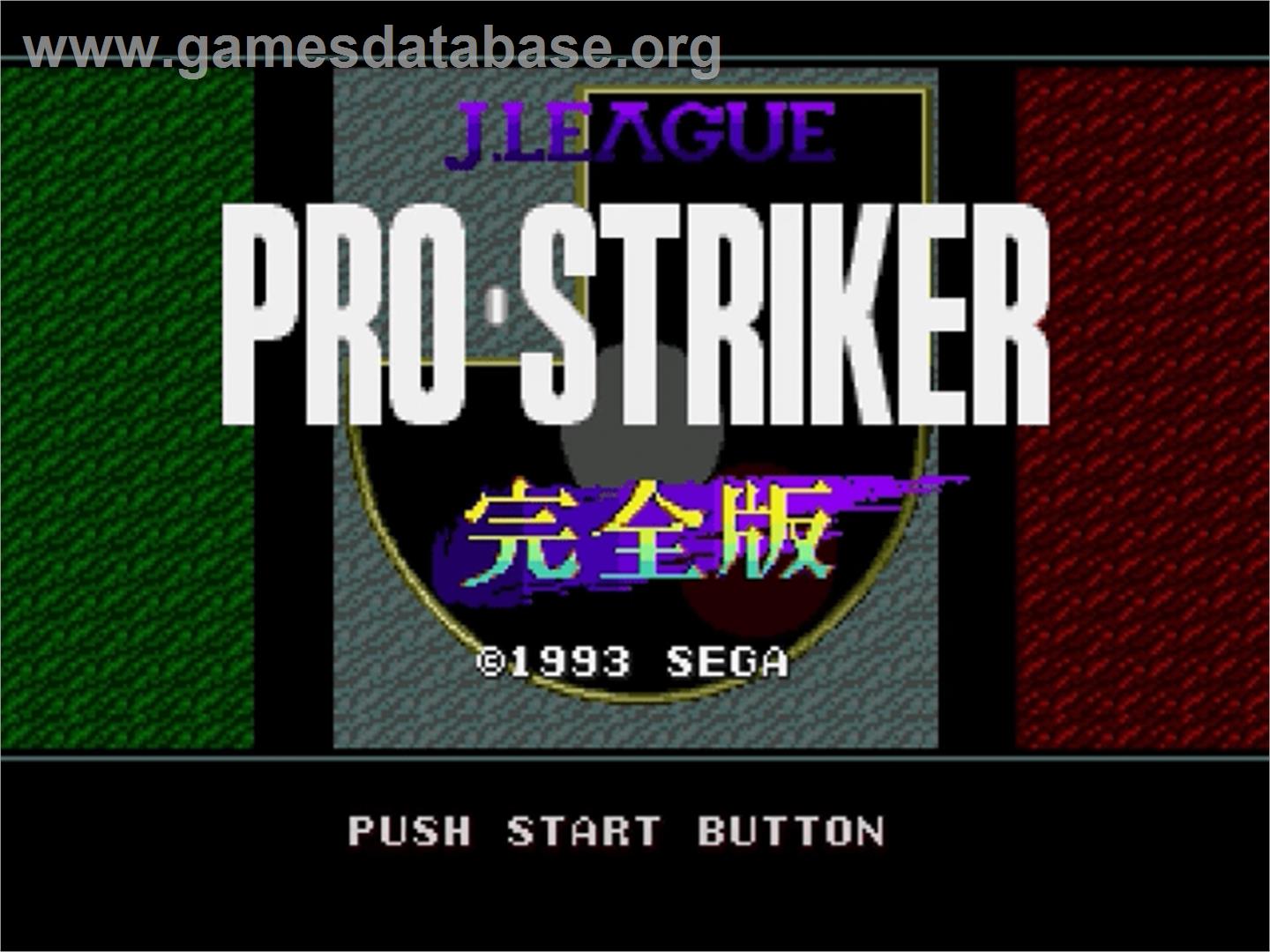 J. League Pro Striker Kanzenban - Sega Genesis - Artwork - Title Screen