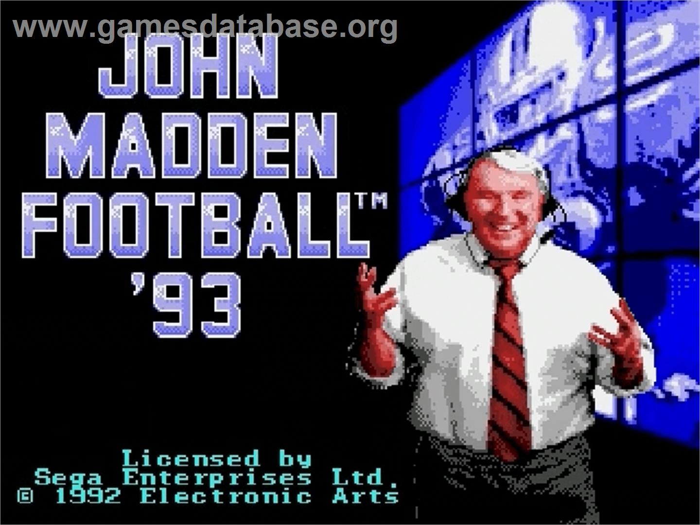 John Madden Football '93 - Sega Genesis - Artwork - Title Screen