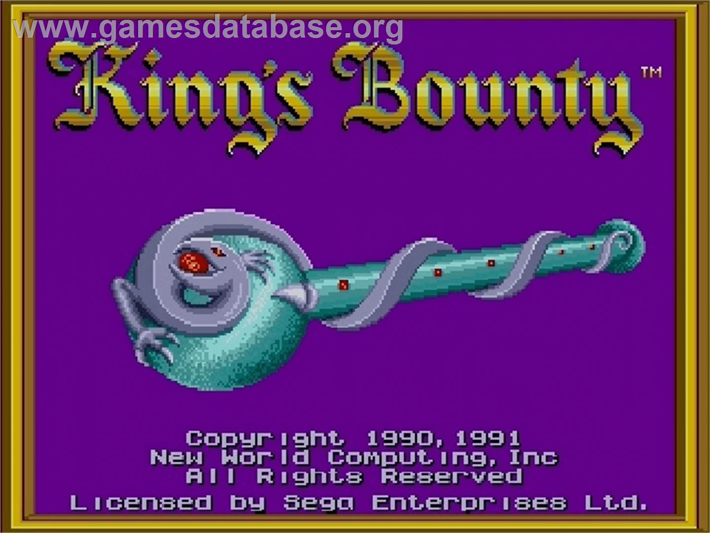 King's Bounty - The Conqueror's Quest - Sega Genesis - Artwork - Title Screen