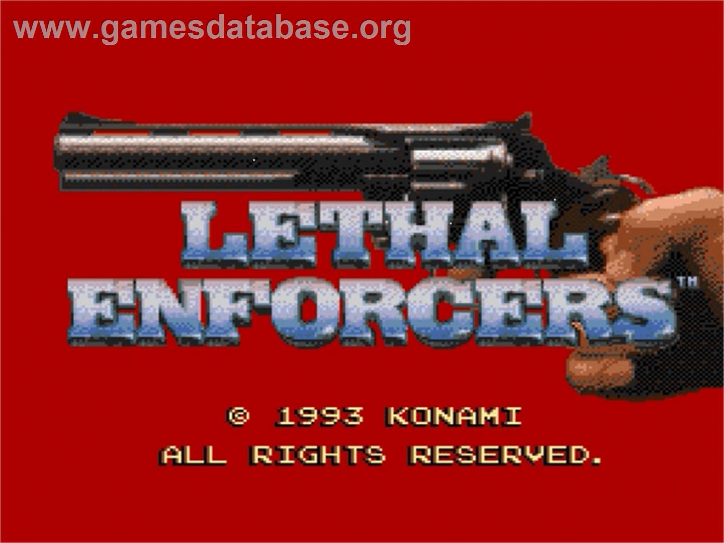 Lethal Enforcers - Sega Genesis - Artwork - Title Screen