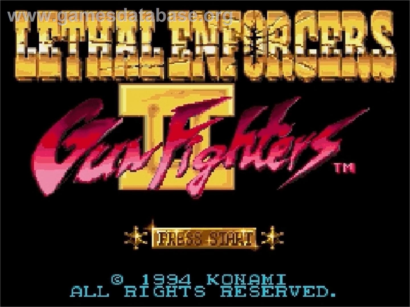 Lethal Enforcers II: Gun Fighters - Sega Genesis - Artwork - Title Screen