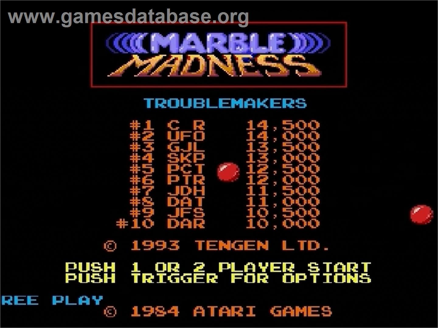 Marble Madness - Sega Genesis - Artwork - Title Screen