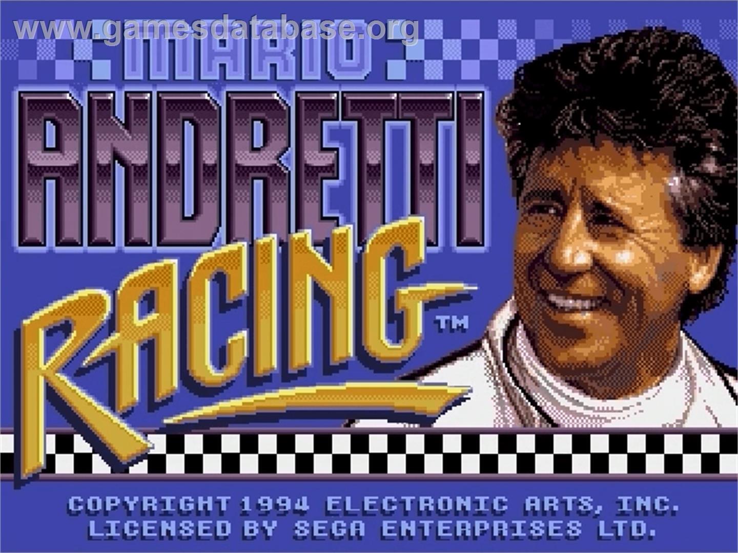 Mario Andretti Racing - Sega Genesis - Artwork - Title Screen