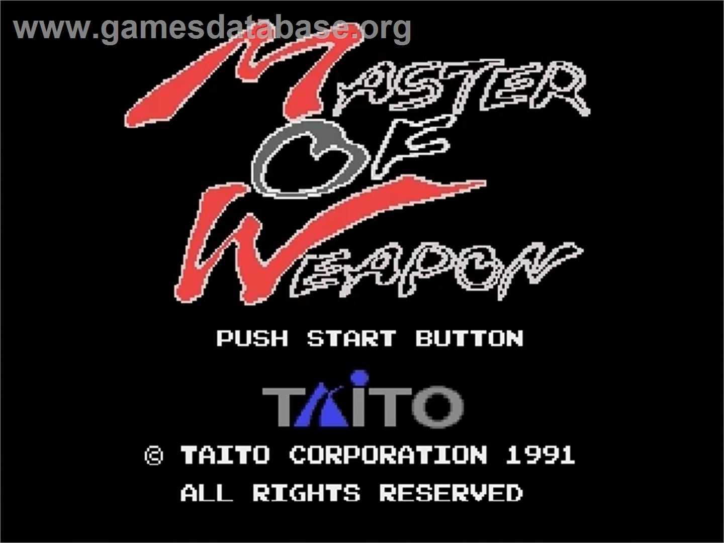 Master Of Weapon - Sega Genesis - Artwork - Title Screen
