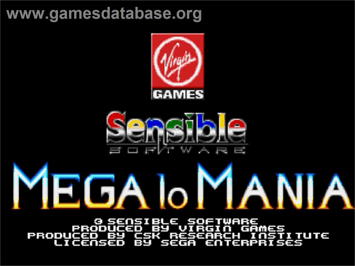 Mega Lo Mania - Sega Genesis - Artwork - Title Screen