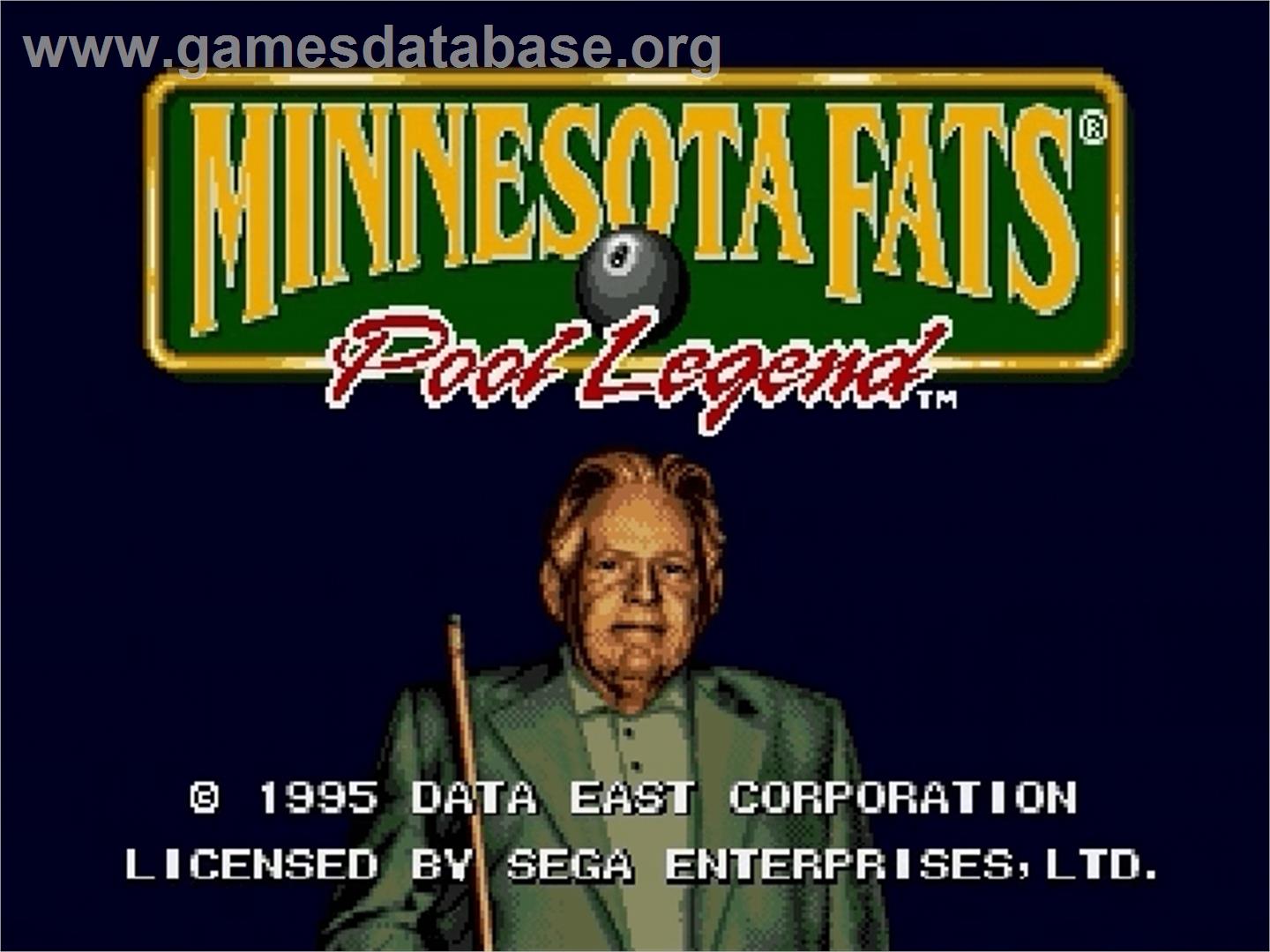 Minnesota Fats - Pool Legend - Sega Genesis - Artwork - Title Screen