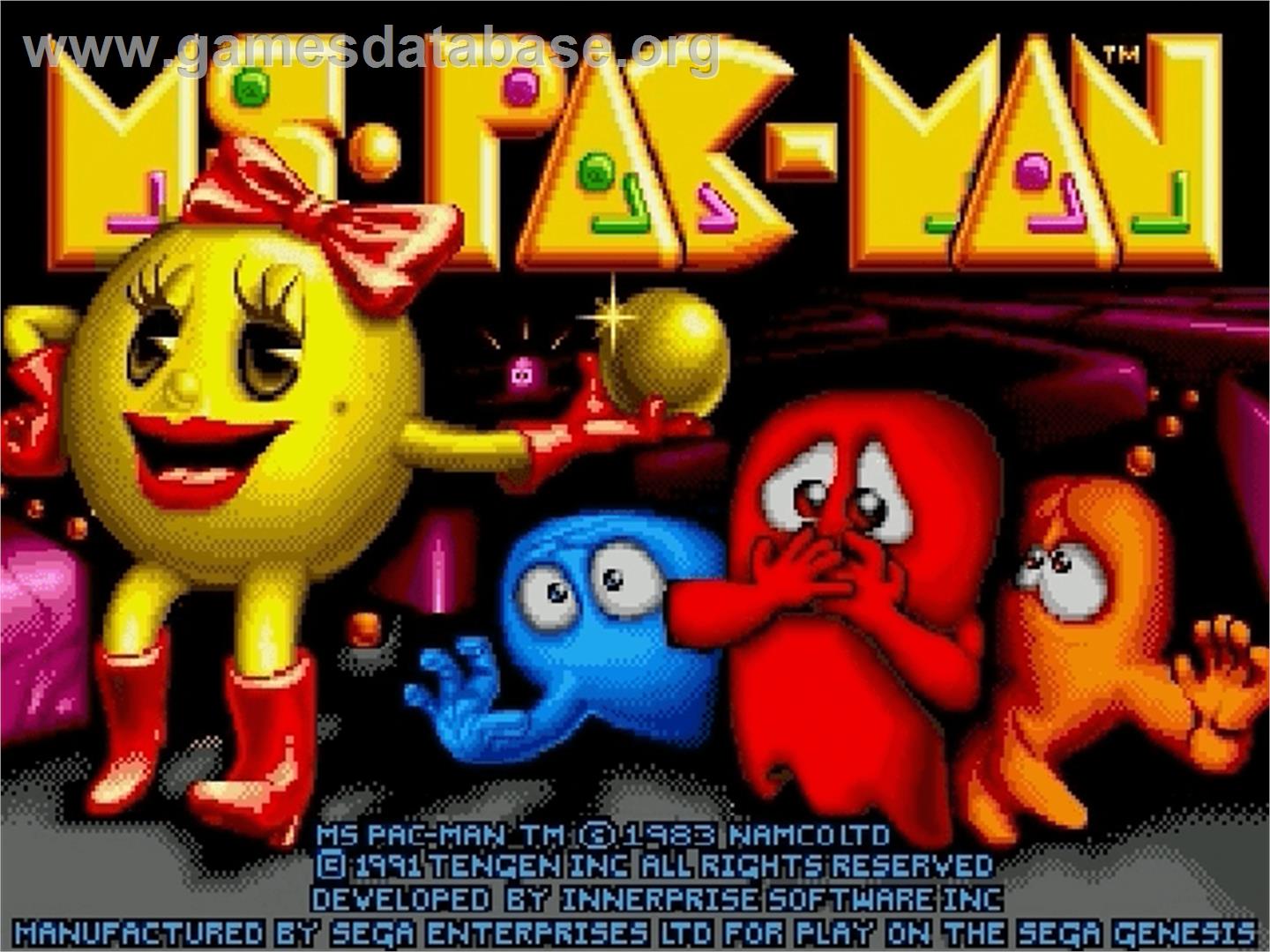 Ms. Pac-Man - Sega Genesis - Artwork - Title Screen