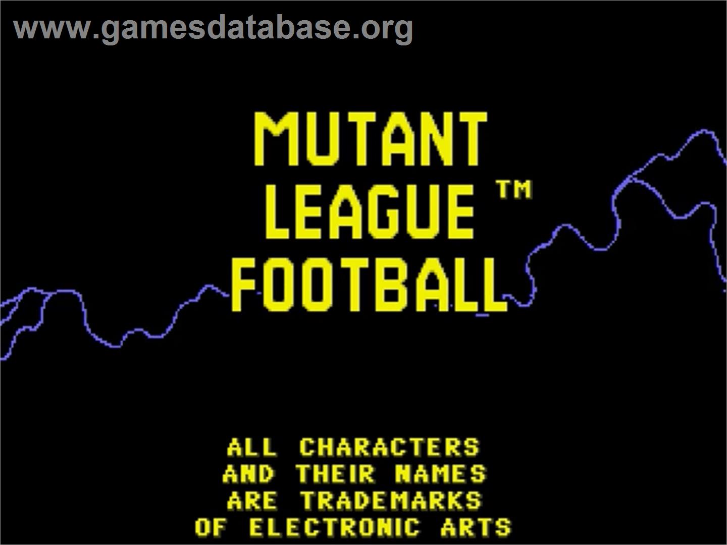 Mutant League Football - Sega Genesis - Artwork - Title Screen