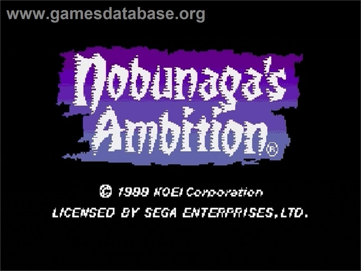 Nobunaga's Ambition - Sega Genesis - Artwork - Title Screen