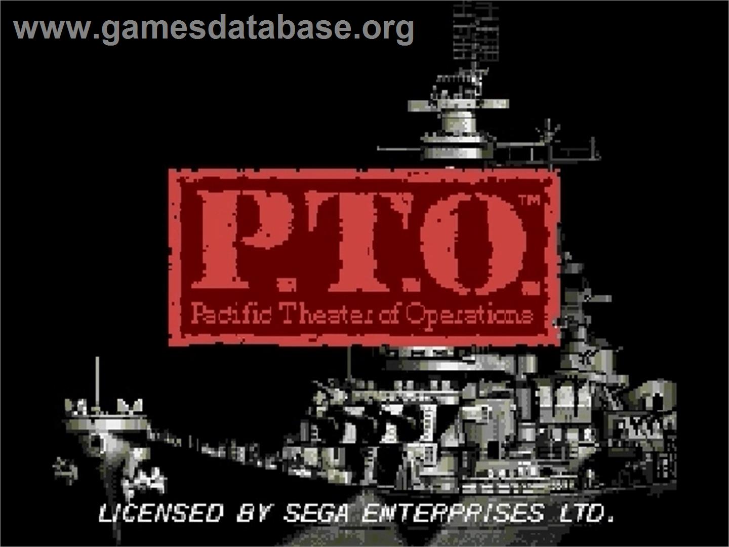 P.T.O.: Pacific Theater of Operations - Sega Genesis - Artwork - Title Screen