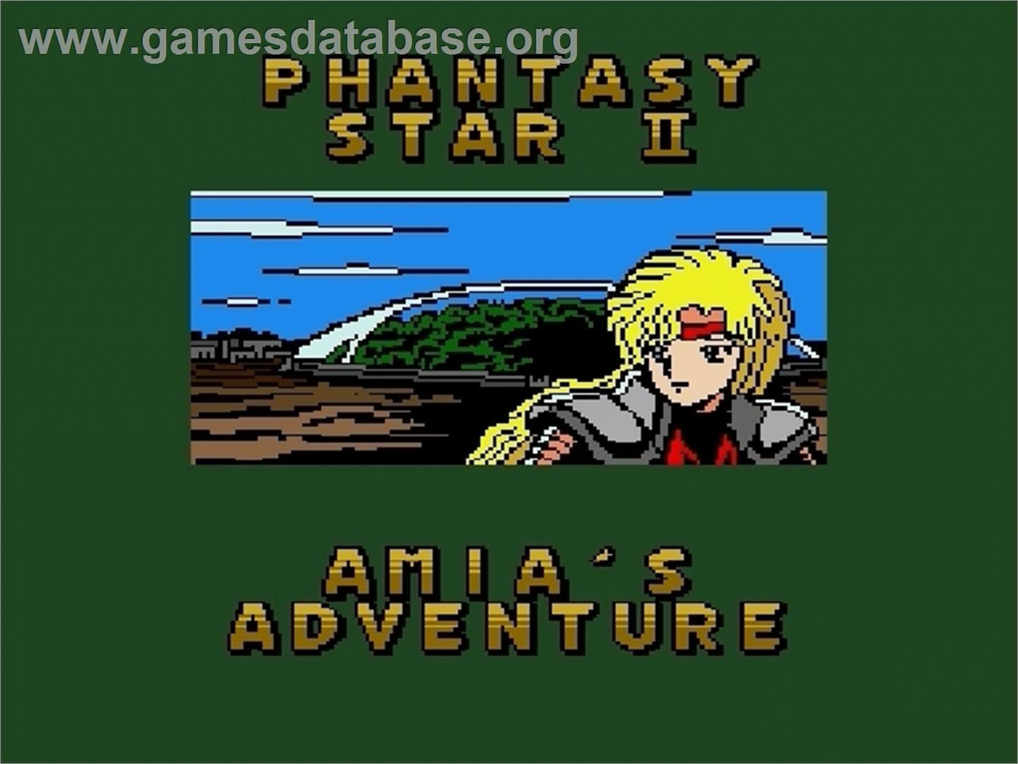 Phantasy Star 2 - Amia's Adventure - Sega Genesis - Artwork - Title Screen