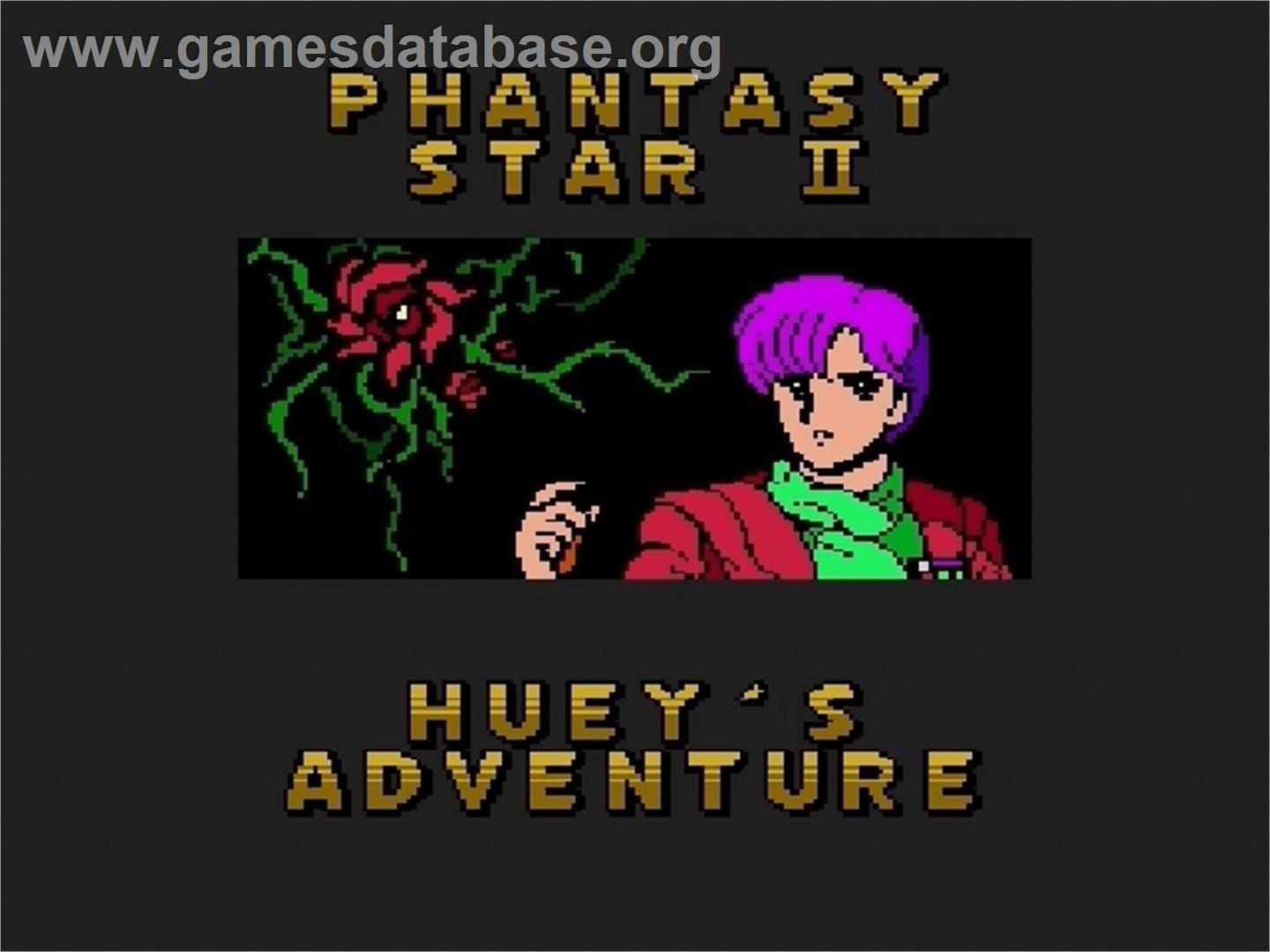 Phantasy Star 2 - Huey's Adventure - Sega Genesis - Artwork - Title Screen