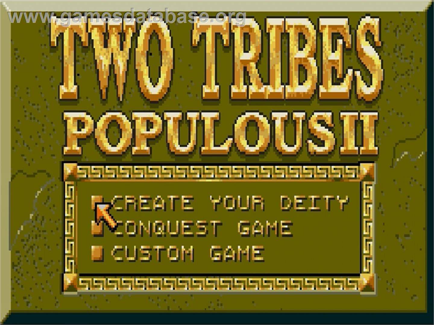 Populous 2 - Two Tribes - Sega Genesis - Artwork - Title Screen