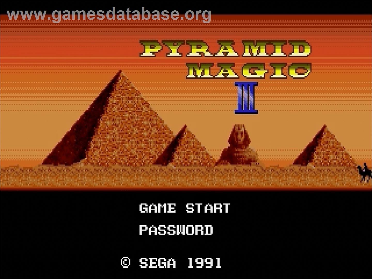 Pyramid Magic 3 - Sega Genesis - Artwork - Title Screen