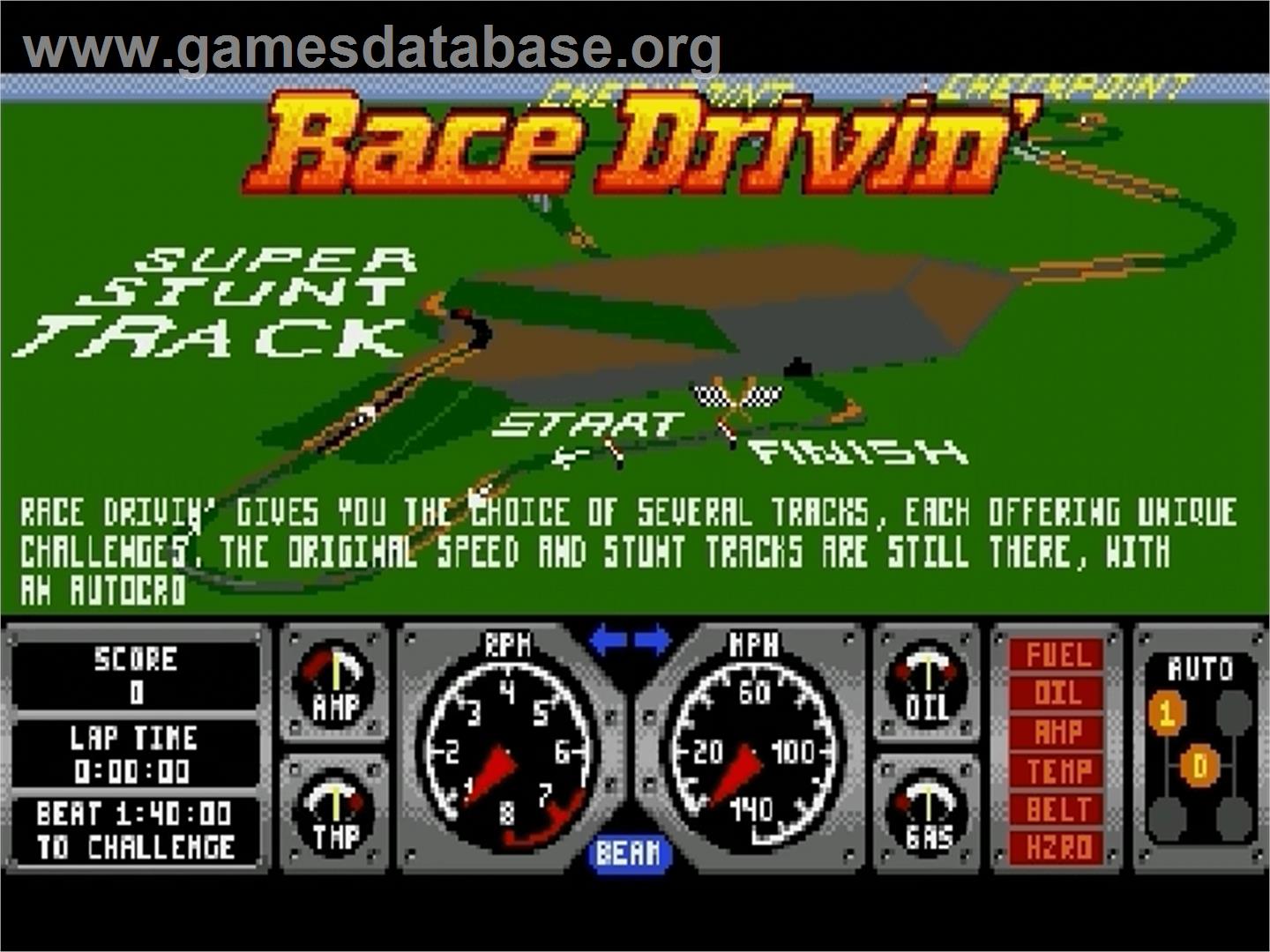 Race Drivin' - Sega Genesis - Artwork - Title Screen