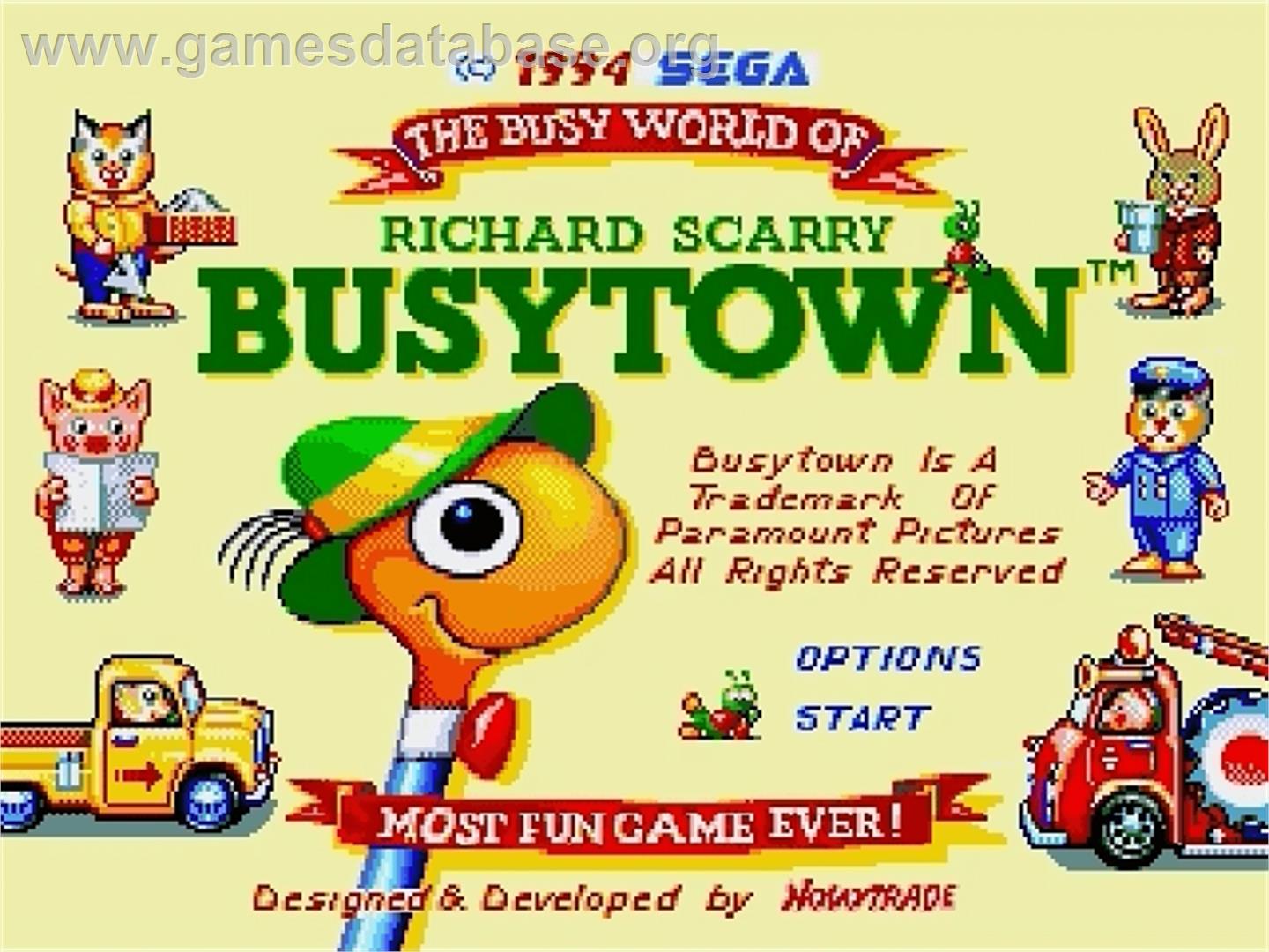 Richard Scarry's Busytown - Sega Genesis - Artwork - Title Screen