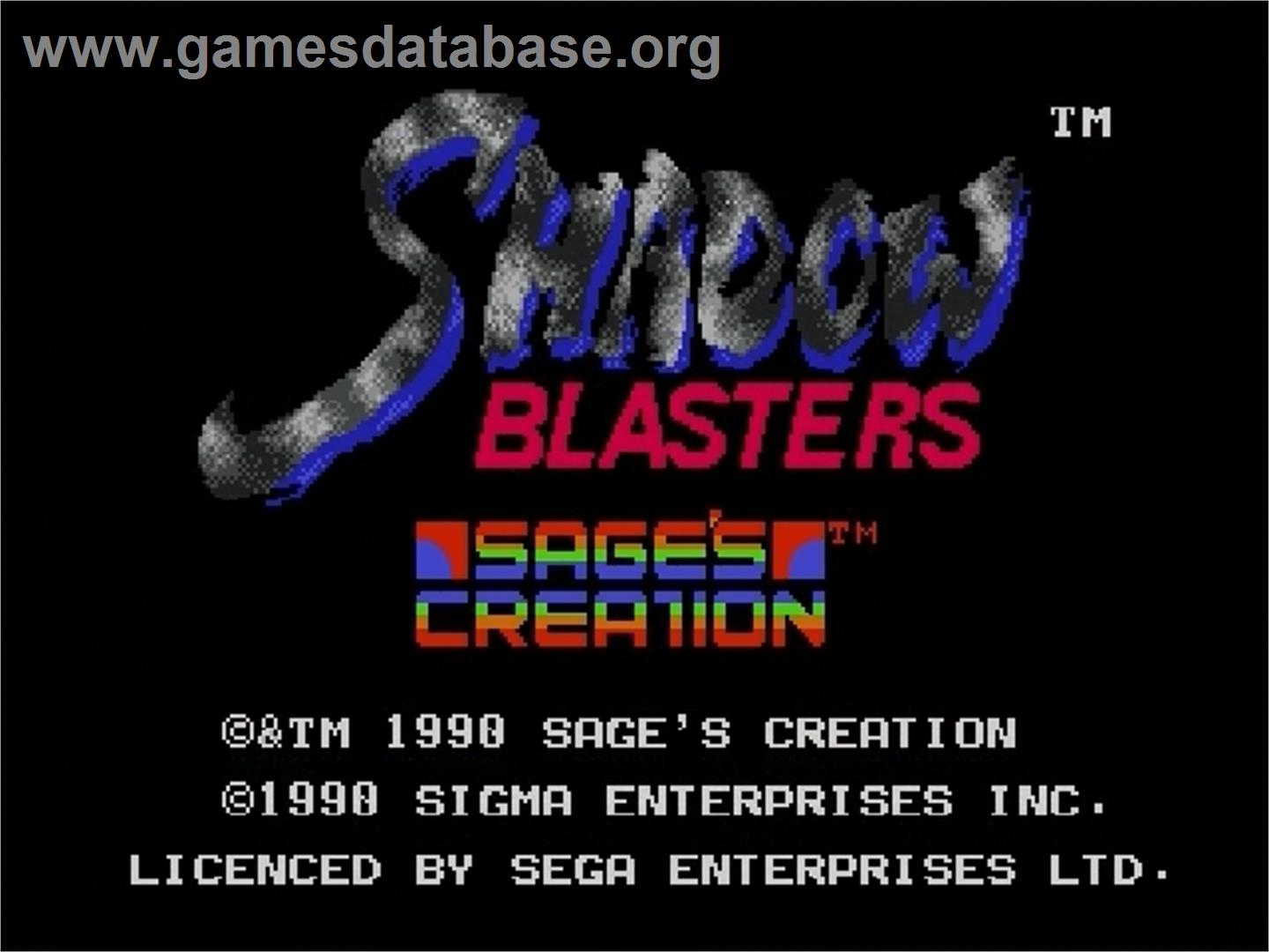 Shadow Blasters - Sega Genesis - Artwork - Title Screen