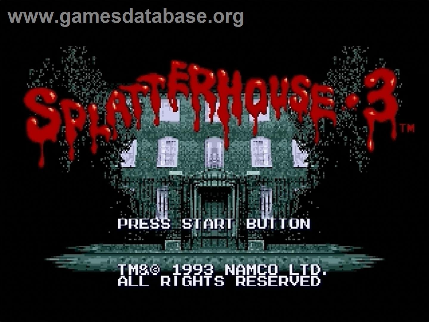 Splatter House 3 - Sega Genesis - Artwork - Title Screen