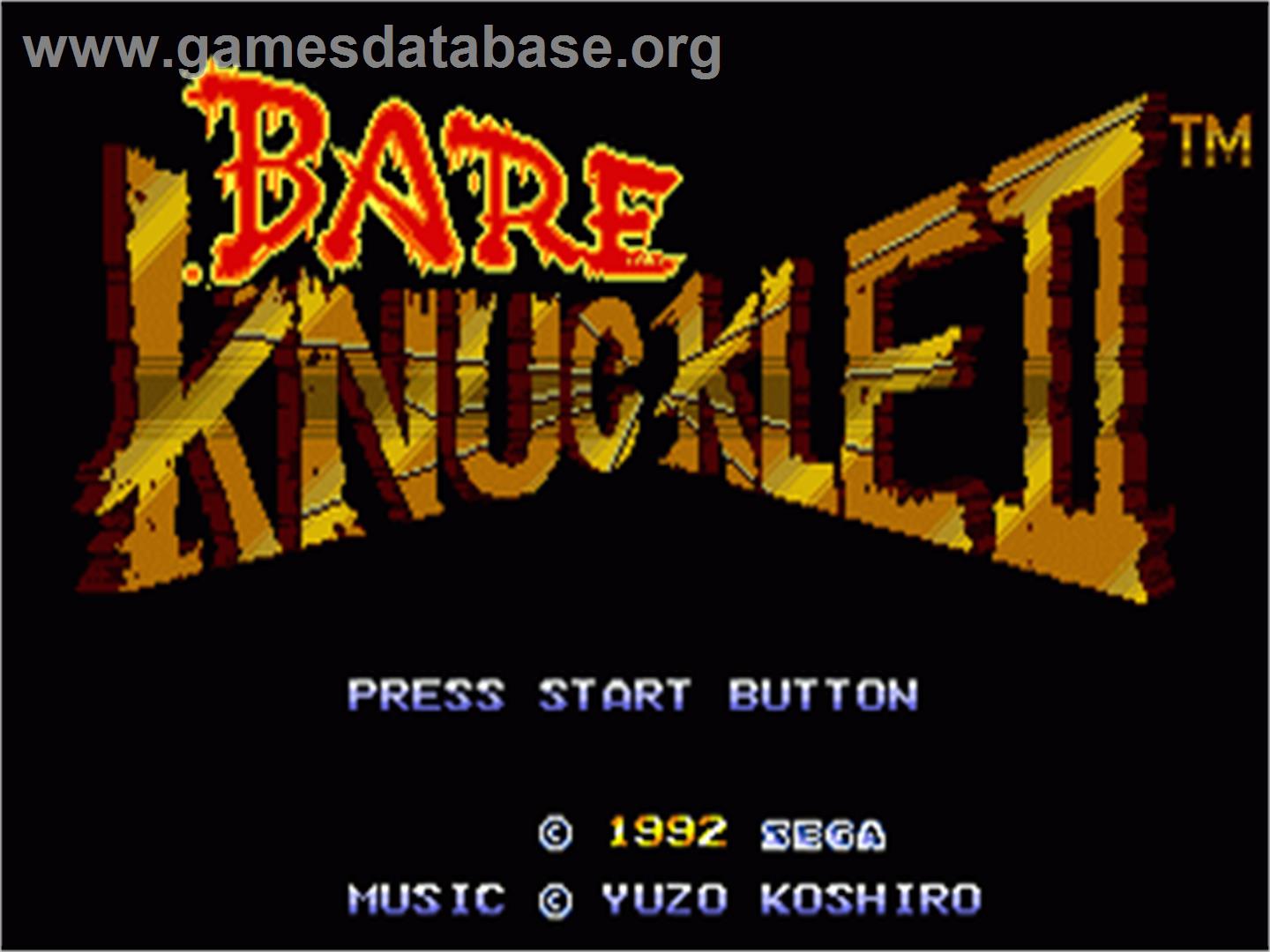 Streets Of Rage 2 - Sega Genesis - Artwork - Title Screen