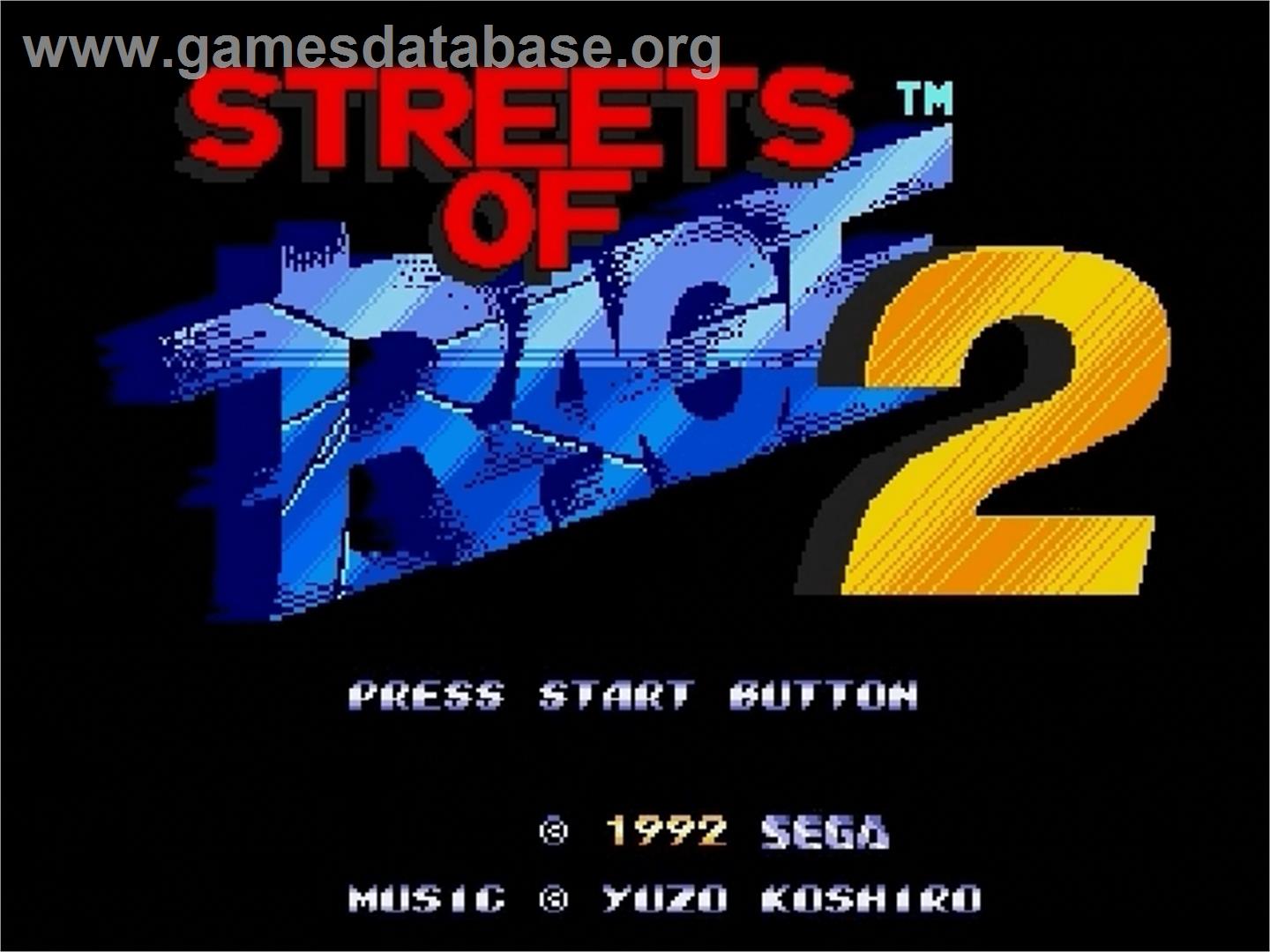 Streets of Rage 2 - Sega Genesis - Artwork - Title Screen