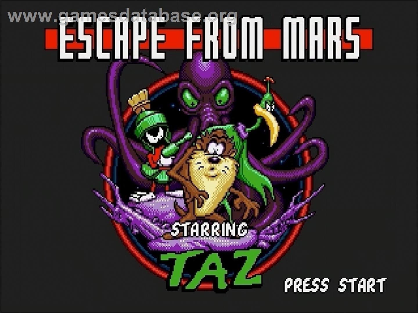 Taz in Escape from Mars - Sega Genesis - Artwork - Title Screen