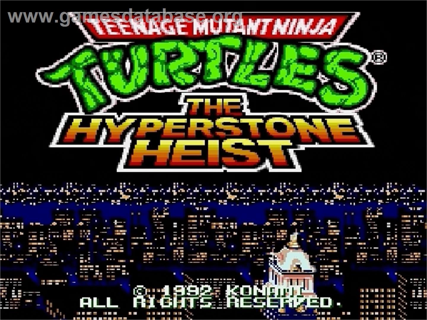 Teenage Mutant Ninja Turtles: The HyperStone Heist - Sega Genesis - Artwork - Title Screen
