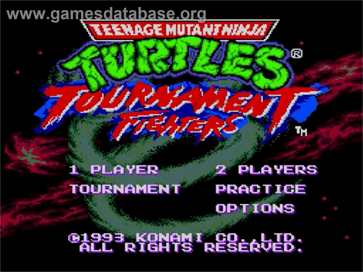 Teenage Mutant Ninja Turtles: Tournament Fighters - Sega Genesis - Artwork - Title Screen