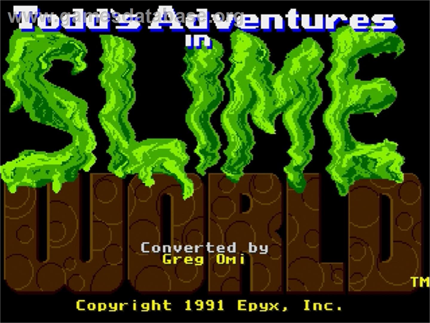Todd's Adventures In Slime World - Sega Genesis - Artwork - Title Screen