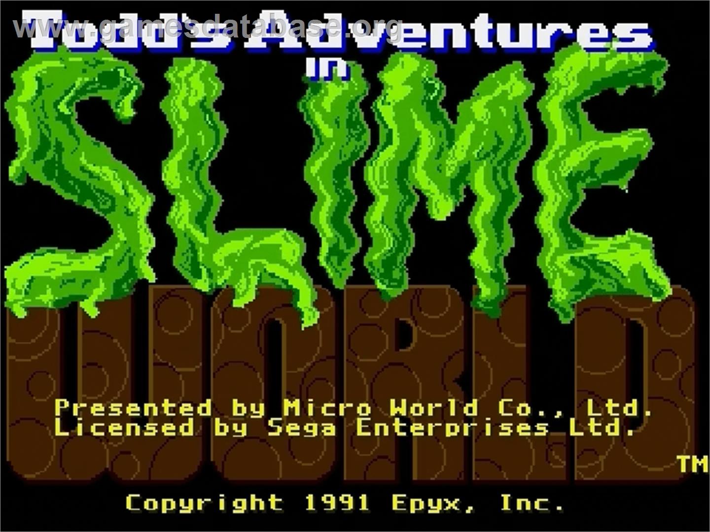 Todd's Adventures in Slime World - Sega Genesis - Artwork - Title Screen