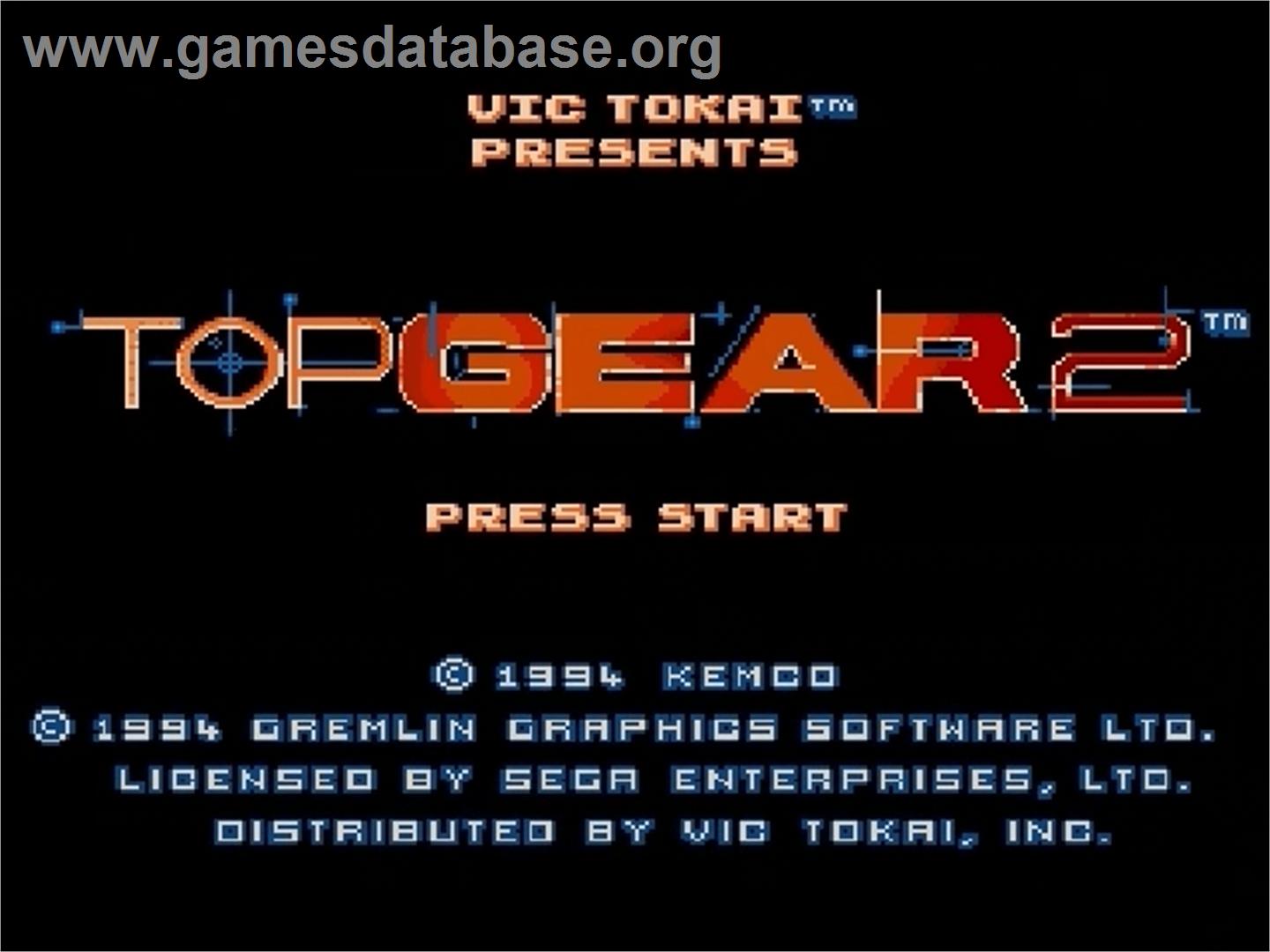Top Gear 2 - Sega Genesis - Artwork - Title Screen