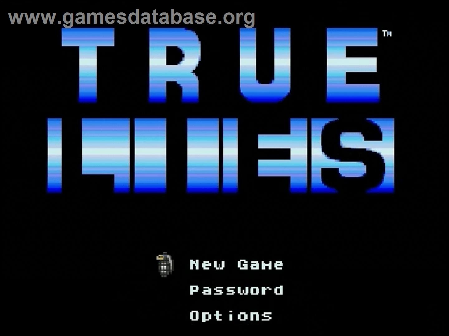 True Lies - Sega Genesis - Artwork - Title Screen