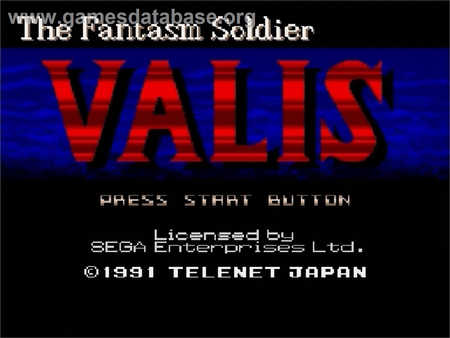 Valis: The Fantasm Soldier - Sega Genesis - Artwork - Title Screen