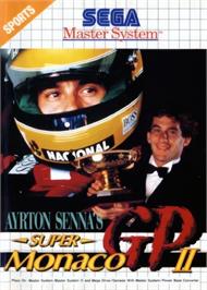 Box cover for Ayrton Senna's Super Monaco Gp 2 on the Sega Master System.