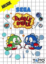 Box cover for Bubble Bobble on the Sega Master System.