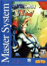 Box cover for Earthworm Jim on the Sega Master System.
