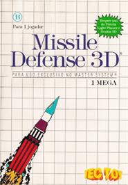 Box cover for Missile Defense 3-D on the Sega Master System.