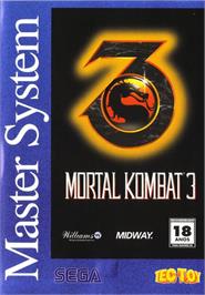 Box cover for Mortal Kombat 3 on the Sega Master System.