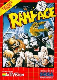 Box cover for Rampage on the Sega Master System.