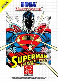 Box cover for Superman - The Man Of Steel on the Sega Master System.