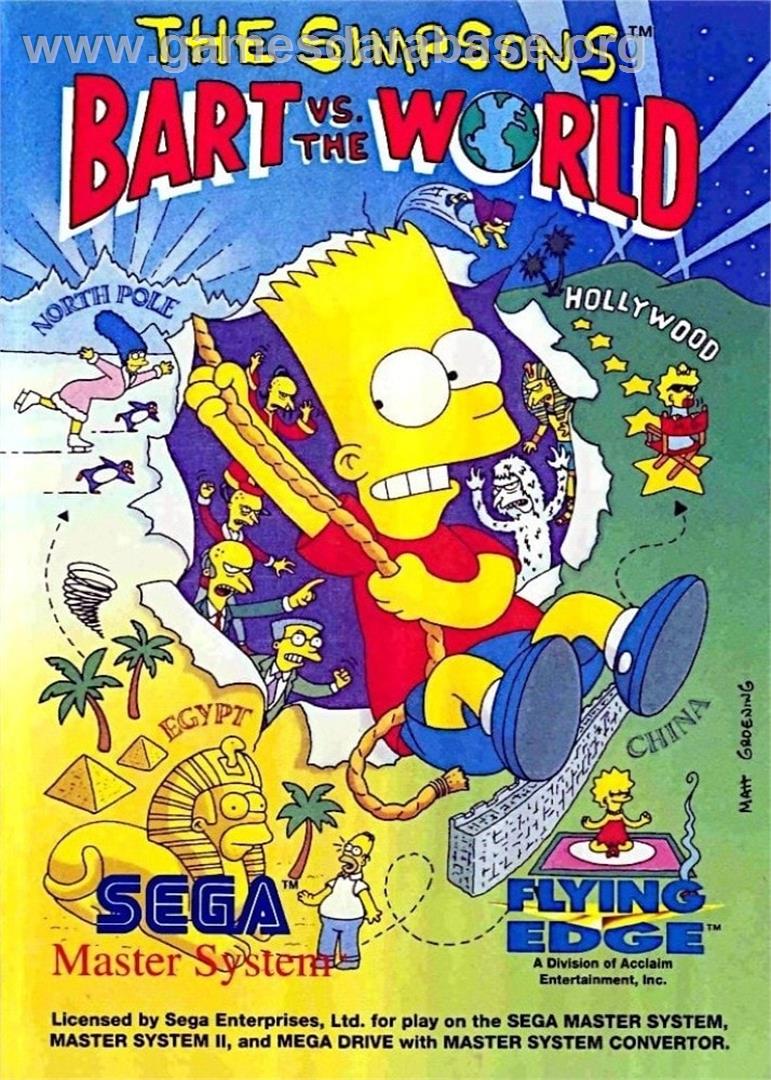 Simpsons - Bart Vs The World, The - Sega Master System - Artwork - Box