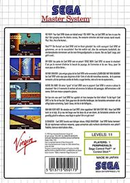 Box back cover for Cool Spot on the Sega Master System.