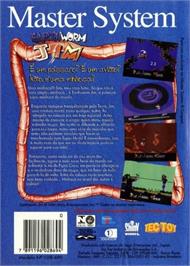Box back cover for Earthworm Jim on the Sega Master System.