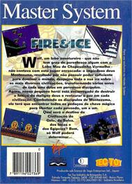 Box back cover for Fire And Ice on the Sega Master System.