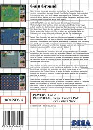 Box back cover for Gain Ground on the Sega Master System.
