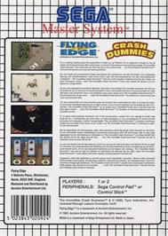 Box back cover for Incredible Crash Dummies on the Sega Master System.