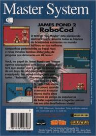 Box back cover for James Pond 2: Codename: RoboCod on the Sega Master System.